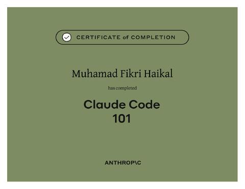 Certificate of Completion: Claude Code 101