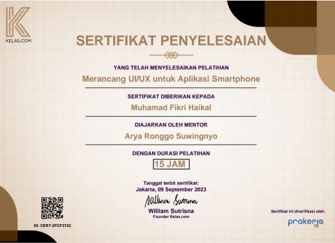 Certification of UI/UX Design by Figma